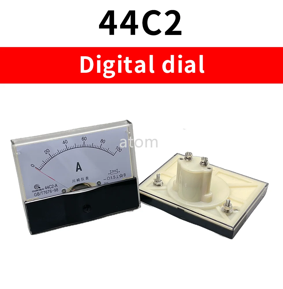 44C2 DC ammeter analog panel pointer ammeter DC 1A 3A 5A 10A 15A 20A 30A 50A 75A 100A 150A 300A 450A 500A Amperemeter