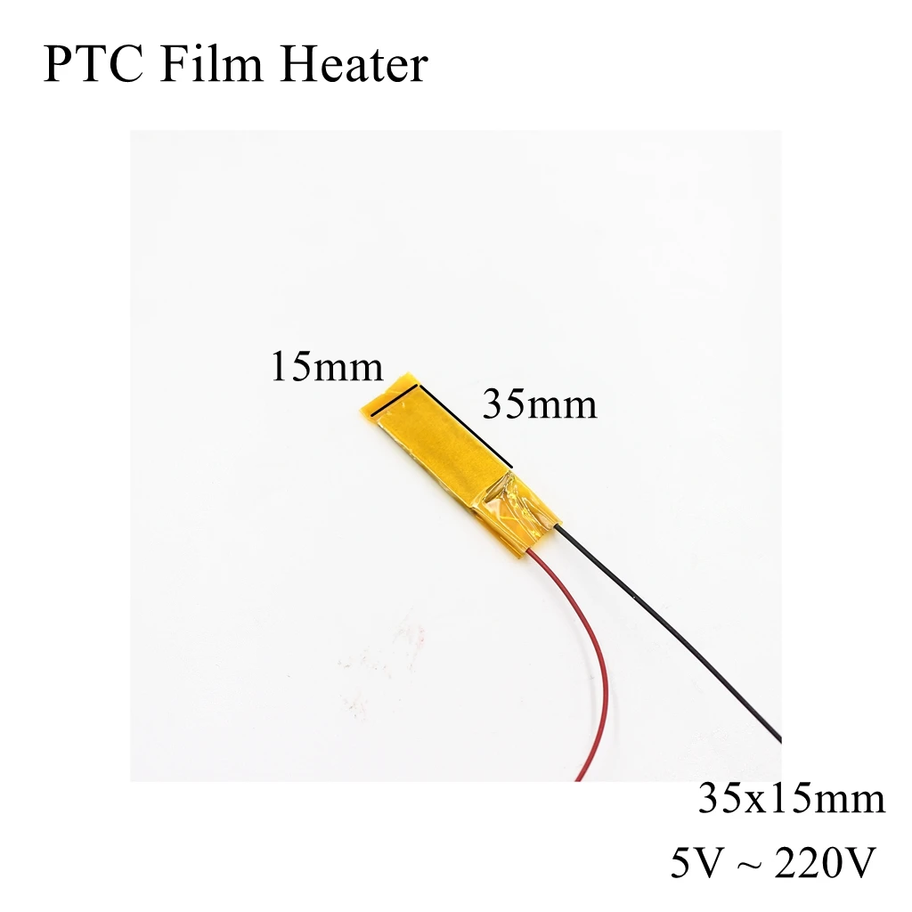 35x15mm 12V 24V 110V 220V PTC Film Heater Element Constant Thermostat Thermistor Ceramic Air Heating Sensor Chip Egg Incubator