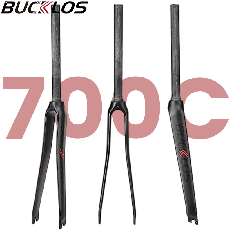 

BUCKLOS Углеродное волокно 700C Вилка для шоссейного велосипеда Велосипедная вилка 28,6 Передние вилки с прямой трубкой Сверхлегкая вилка 700C Быстросъемная