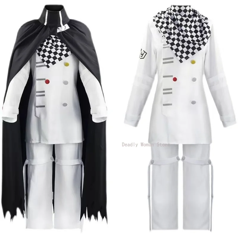 

Anime Game Kokichi Oma Cosplay Danganronpa V3 President Uniforms Scarf Cloak Wig Full Set Halloween Party Outfits for Men Xs-2xl