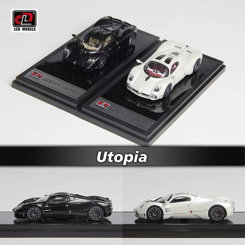 

LCD In Stock 1:64 Utopia Beige Full Carbon Black Diecast Diorama Car Model Collection Toys