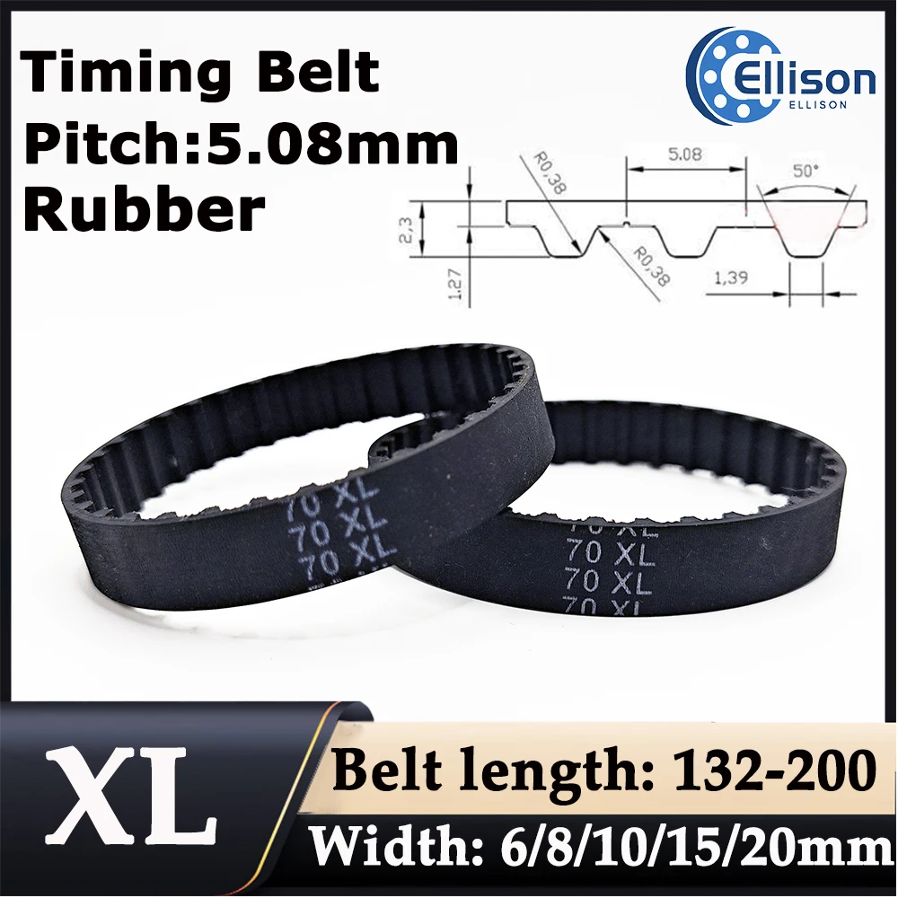 XL rubber timing synchronous belt 132/134/136/138/140/150/160-200XL belt width 6-20mm trapezoidal toothed belt