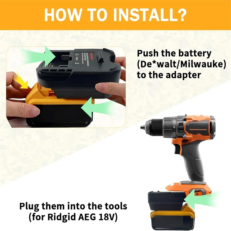 Battery Adapter Converter for Milwaukee/Dewalt 18V 20V Li-ion Battery To Work for Ridgid AEG 18V Cordles Power Tools