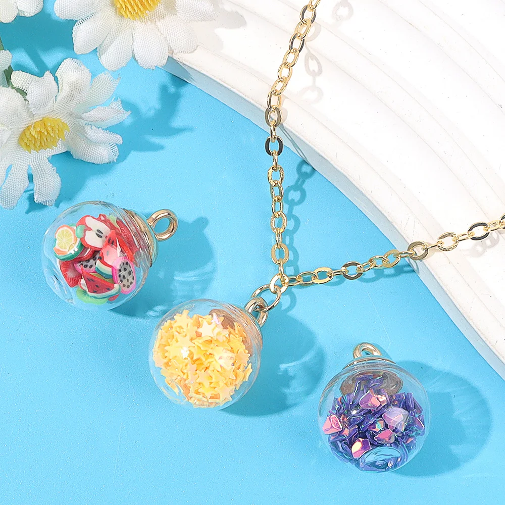 4/17/34pcs Multi-color Ball Shaped Fashionable Fun Fashion Pendant, DIY Necklaces Earrings, for Christmas Valentine's Day Gifts view 3