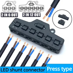 5pcs Low Voltage Quick Connect Wire LED Strip Lighting Distribution Block Connection Terminal 6/3Ports Out Line Splitter