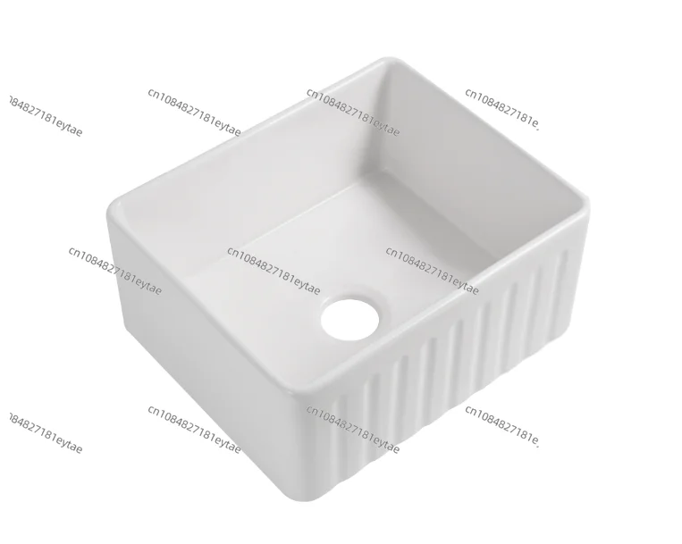 

Vertical Kitchen Sink Ceramic Vegetable Basin Double-sided Dishwasher Ceramic Large Single Sink Undercounter Basin