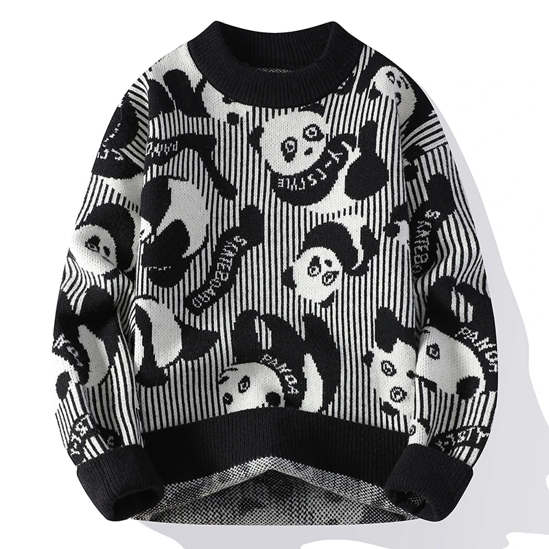 2024 New Fall Fashion Luxury Sweater Mens Knit Pullovers China Kung Fu Panda Brand Sweaters Soft Warm Men Jumper Winter Clothing