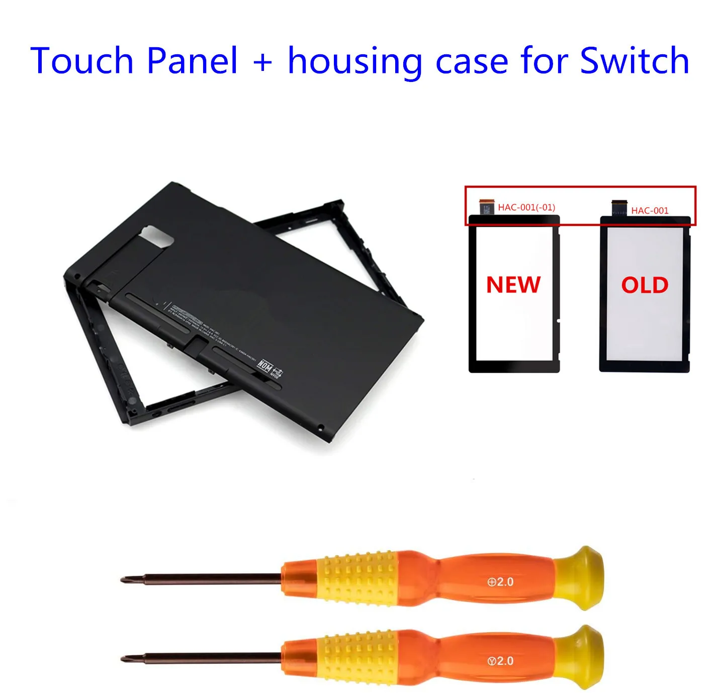 Bagian Pengganti Panel Kaca Digitizer Layar Sentuh untuk Sakelar NS dengan Penutup Belakang Casing Cangkang Perumahan Pengganti