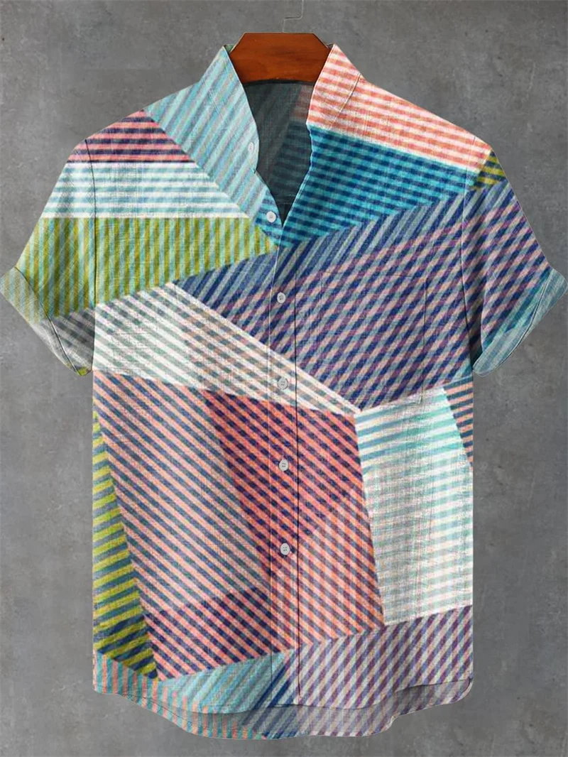 

Мужская новая рубашка с коротким рукавом, африканская модная повседневная рубашка с 3D принтом птиц, уличная и уличная льняная рубашка с животными