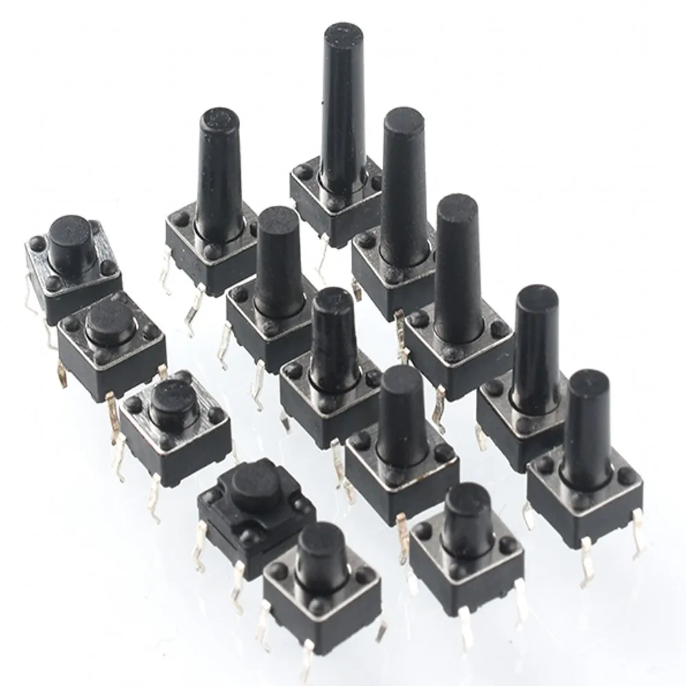 1000PCS 6x6mm Panel PCB Momentary Tactile Tact Mini Push Button Switch DIP 4pin 6x6x4.3/5/6/7.3-25 MM 6*6*4.3MM 5MM 6MM 7MM 8MM