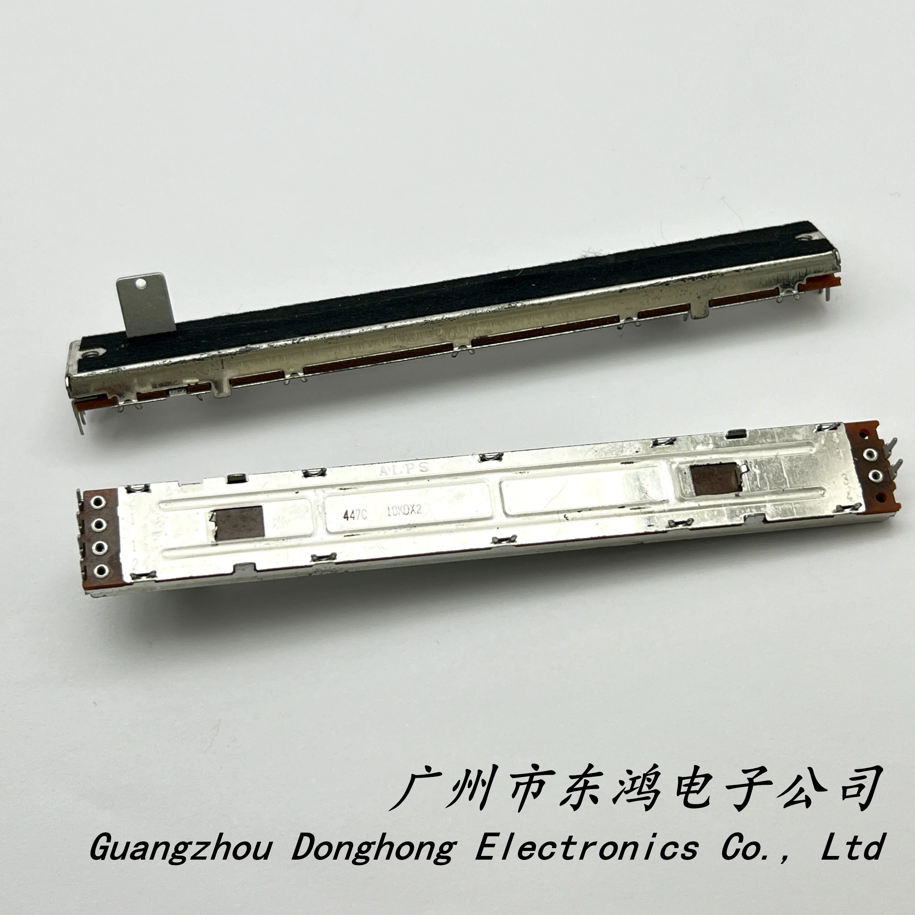 2 PCS Japanese 128mm straight slide potentiometer dual D10KX2 mixer dedicated 6-pin shaft rectangular handle 13mm