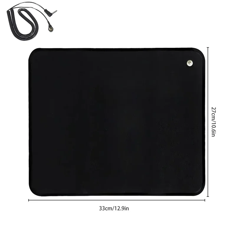 Earthing Grounding Mat Mouse Pad Conductive Vegan Leather Stress Relief Home Office Gaming Computer Desk Mat with Connection