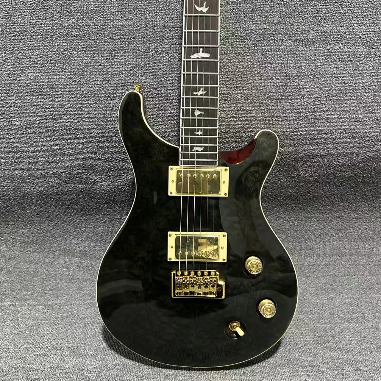 

Бесплатная доставка: Черная электрогитара PRS ручной работы для блюза, джаза, поп-музыки и рока, с фиксированным бриджем