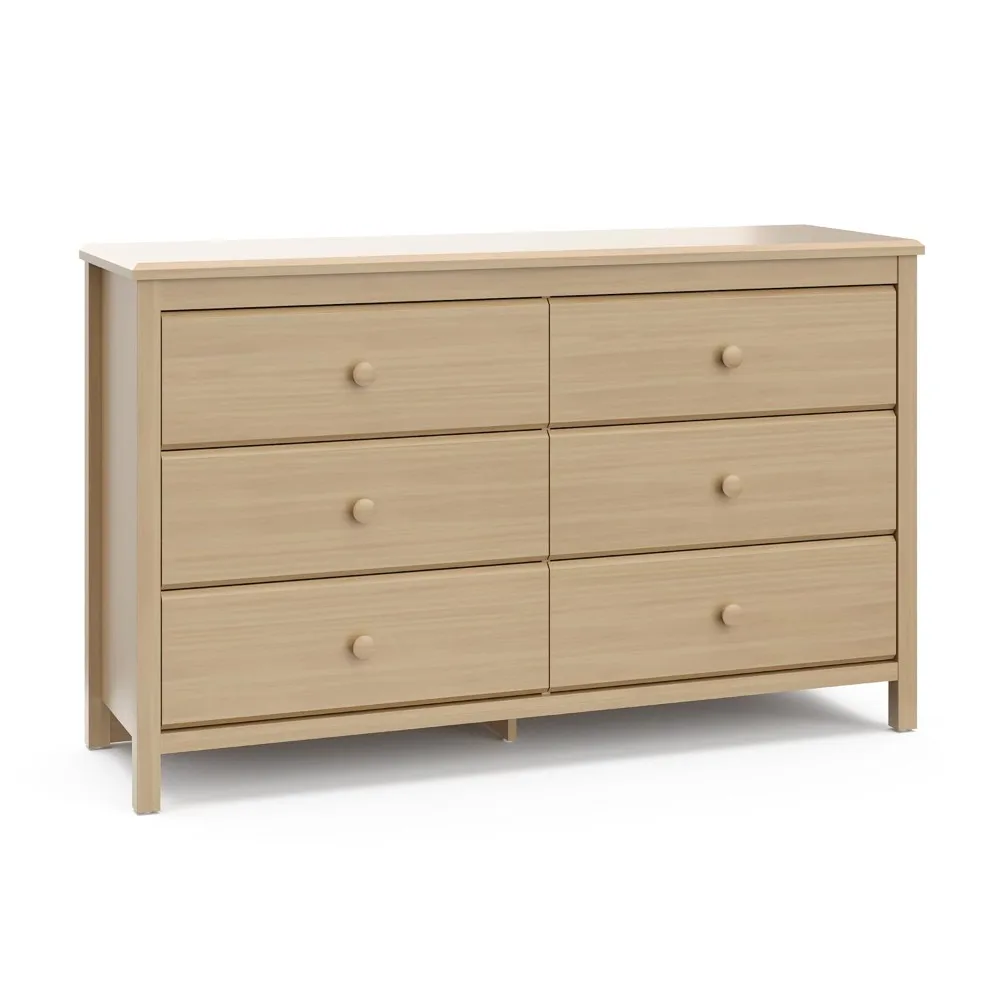 

Двойной комод Alpine с 6 выдвижными ящиками (Driftwood), сертифицированный GREENGUARD Gold, комод для детской комнаты, комод с 6 выдвижными ящиками, детский комод