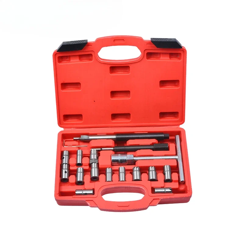 

Injector Remover 17Pcs Diesel Injector Seat & Cleaner Carbon Remover Seat Tools Cutter Milling Cutter Set Universal Car Tool Kit