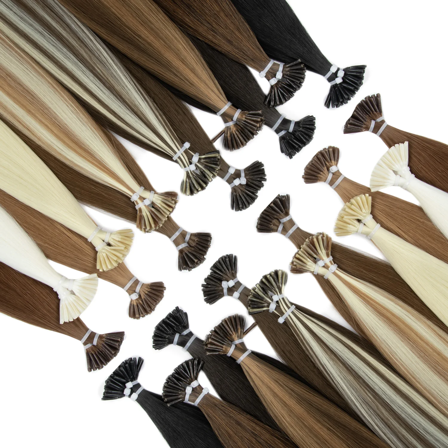 I-Tip Synthetic Hair Cold Tip Design Damage-Free Reusable Styling Hair Extensions 50g