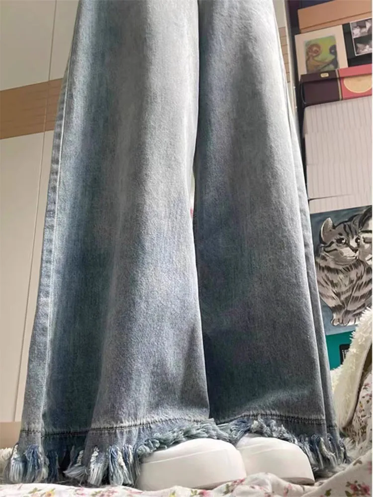 

Большие размеры, американские джинсовые джинсы в стиле ретро, женские утягивающие свободные прямые брюки длиной до пола с высокой талией, повседневные брюки с высокой талией