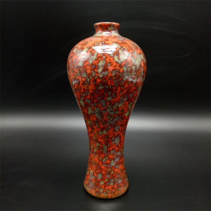 Qing Dynasty Kiln Variation Flower Glaze Plum Vase Room Decor Antique Antique Handmade Antique Porcelain Retro Ornament Home