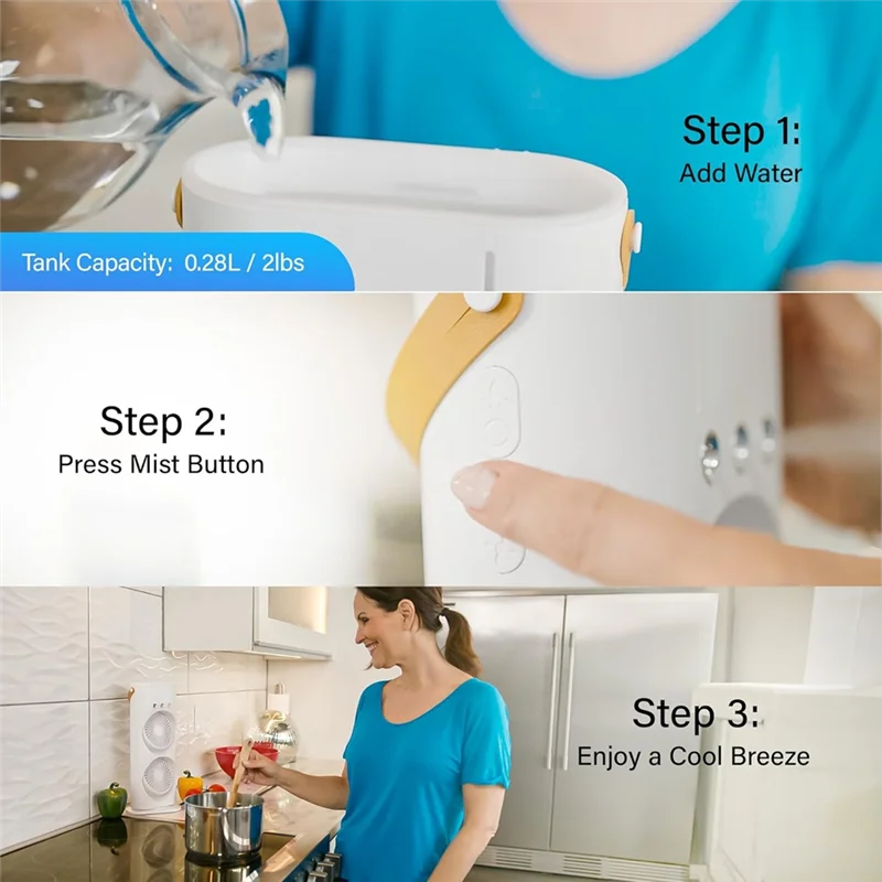 ABUS-مروحة تبريد الهواء المحمولة القابلة لإعادة الشحن، مروحة برج التغشية الهوائية مع جهاز التحكم عن بعد، مبرد الهواء التبخيري لغرفة النوم