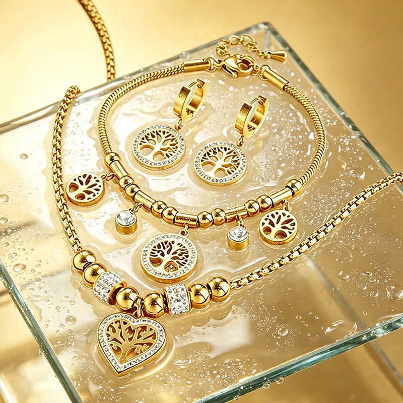 Minimalist Retro Multi-layer Chain Necklace Bracelet Set
