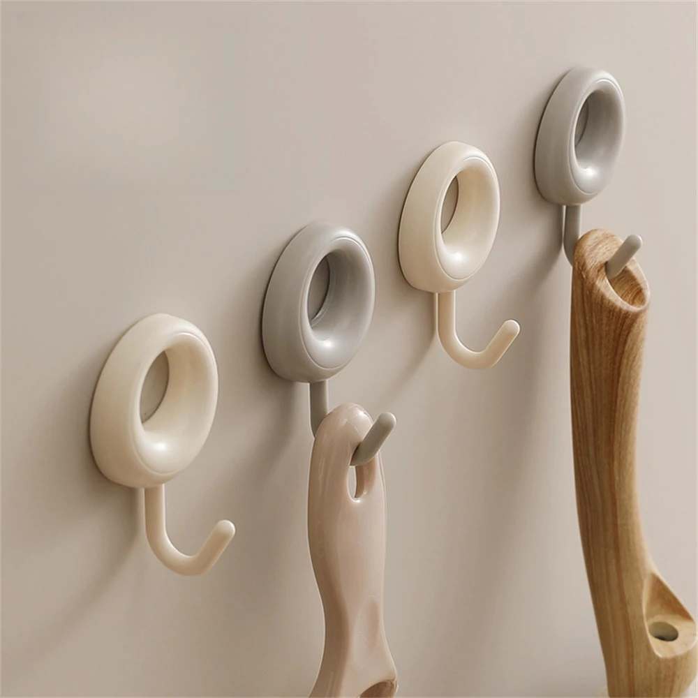 

4Pcs Self Adhesive Wall Hook Multi-function Nail-free Non-Marking Door Hooks Home Bathroom Towel Hanging Storage Accessories