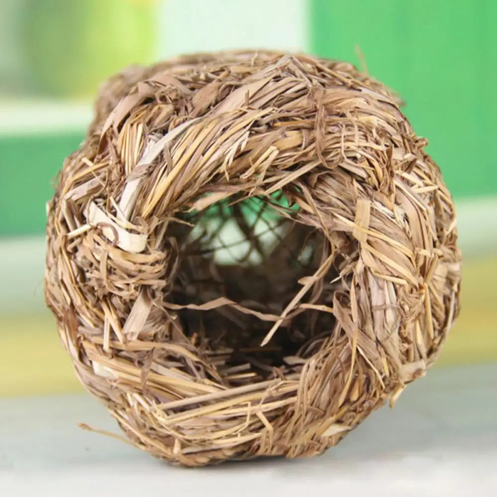 Nest Small Grass Cage Bed Pet Woven Straw Rabbit Hamster House Chew Toy Hedgehog Bed