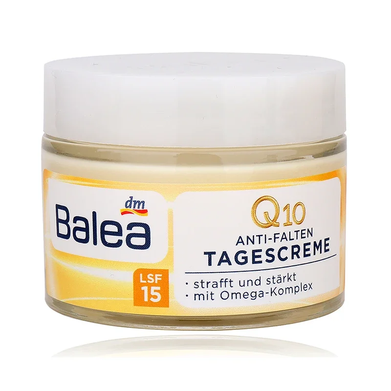 كريم النهار Balea Q10 المغذي العميق المضاد للتجاعيد، غني بمركب أوميغا، يوقظ إشراق الشباب للبشرة