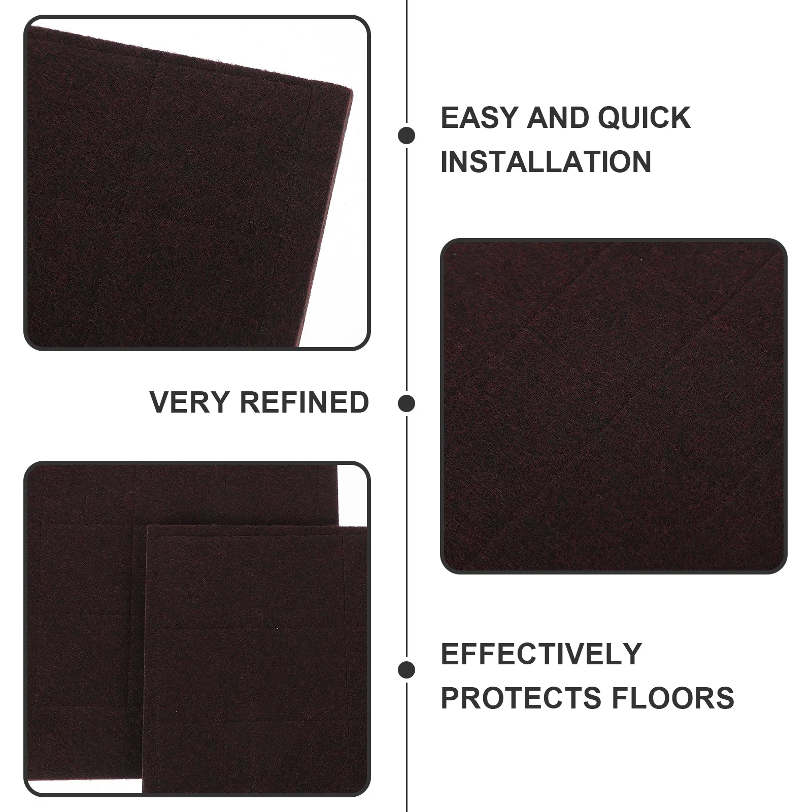 

32pcs Self-Adhesive Cuttable Furniture Leg Protectors For Hardwood Floors Square Felt Pads Chair Floor Protectors