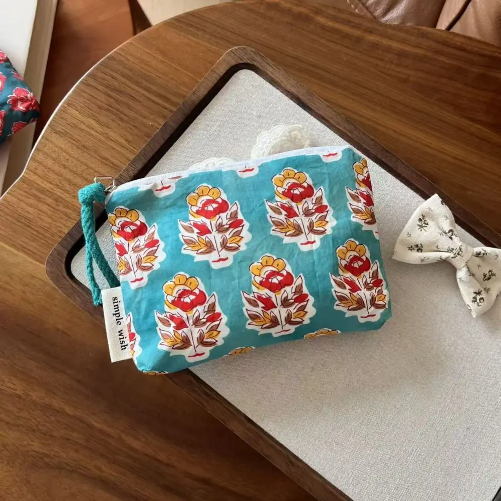 Fashion Vintage Sanitary Napkin Bag Indian Style Cotton Makeup Bag Zipper Mini Bohemian Coin Purse Cosmetic,earphone Etc Storage