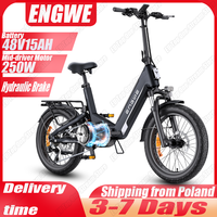 ENGWE L20 3.0 Pro Folding Electric Bicycle 250W Mid-driver Motor 48V15AH Battery E-bike Hydraulic Brake 20 In Tire Electric Bike