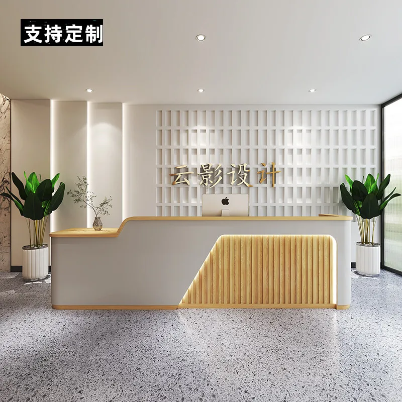 Simple good-looking Reception Desks arc-shaped clothing Reception Desks store beauty salon Office Furniture receptie ZY40JDT