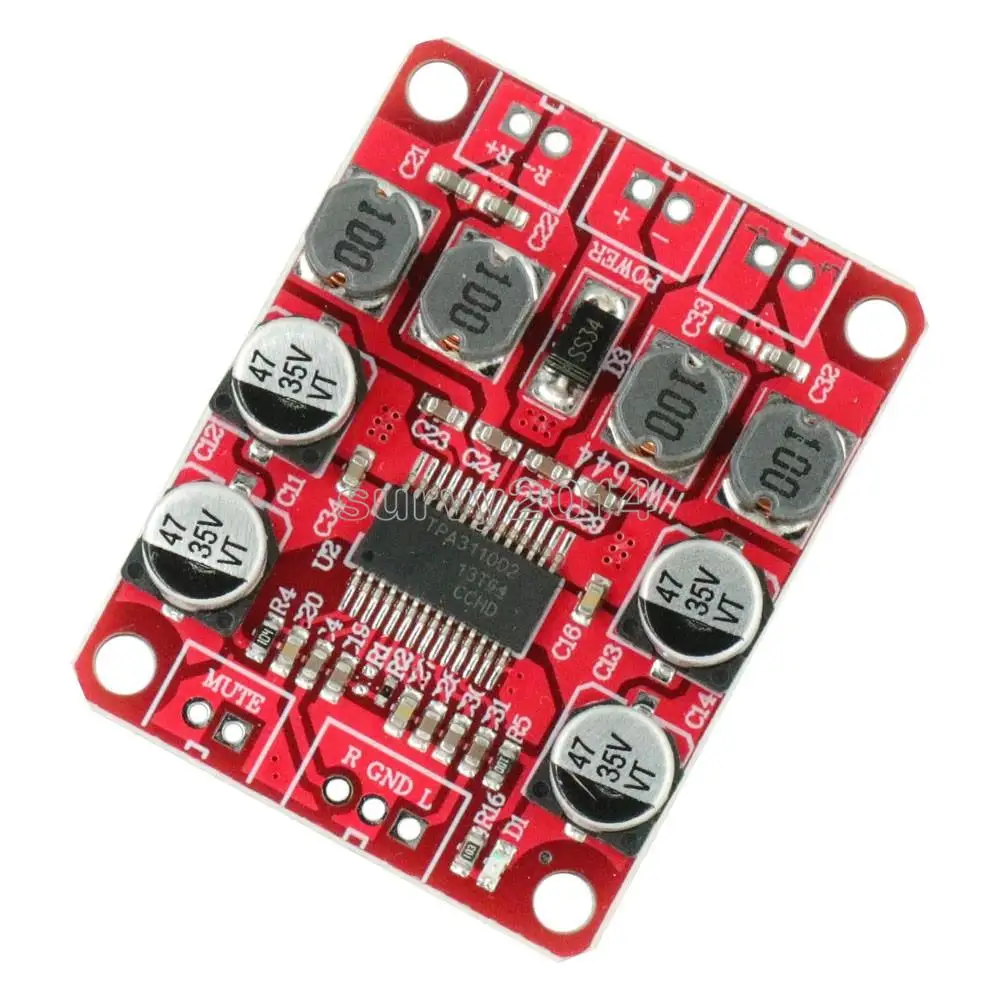 TPA3110 Audio Digital Amplifier Board DC 12V 2X15W Dual Channel Stereo Sound Board DIY Subwoofer Filter Volume Control for Car