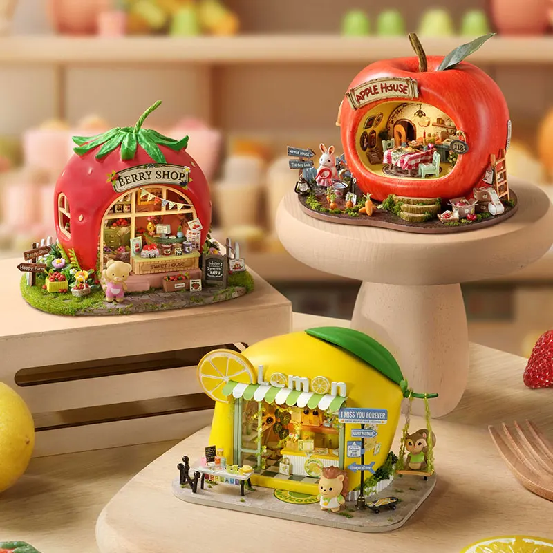 

New DIY Doll House Wooden Miniature Kit Furniture Dollhouse Furnitures Set Handmade Model Assembly Toys Case Birthday Gifts
