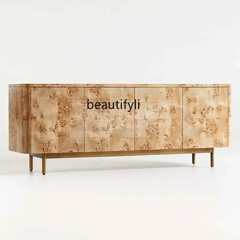 

American retro tree tumor dining side cabinet multi-functional wine cabinet wall entrance decorative cabinet07