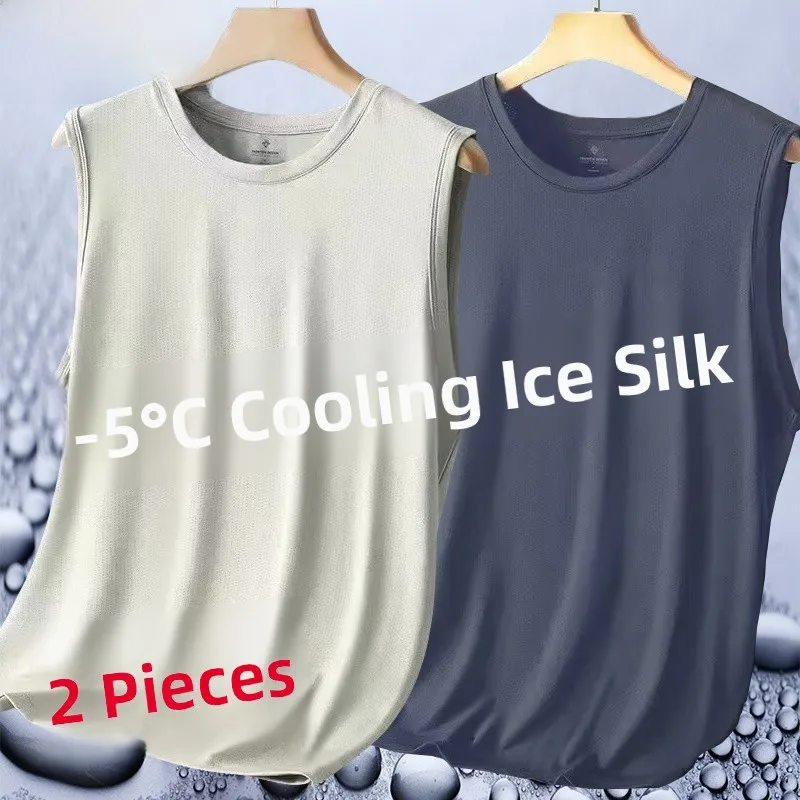 

TUCANO Ice Silk Lightweight round Ne Color Vest Summer Breathable Qui Dry Casual Comfortable Top Men's Faion Urba...