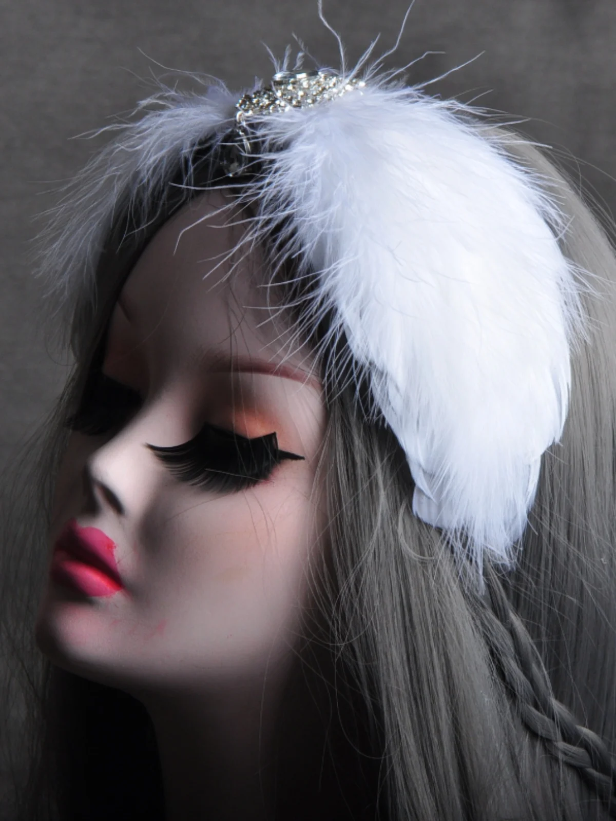 Black White Ballet feathers Swan headdress Ballet costume feathers Headband Hair Accessories