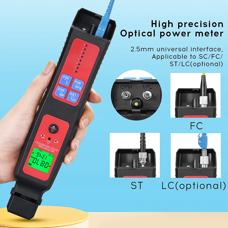 Imagem -04 - Cinco em um Aua505 507 Optical Fiber Signal Identifier Medidor de Energia Óptica 10mw Vfl Rj45 Teste Led Lighting