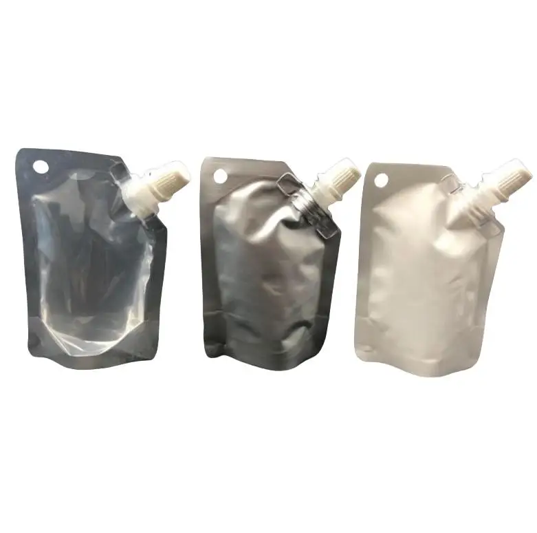 500pcs/lot 50ml Stand Up Drinking Package Transparent Pout Bag White Doypack Spout Pouch Bags For Beverage Milk ni99