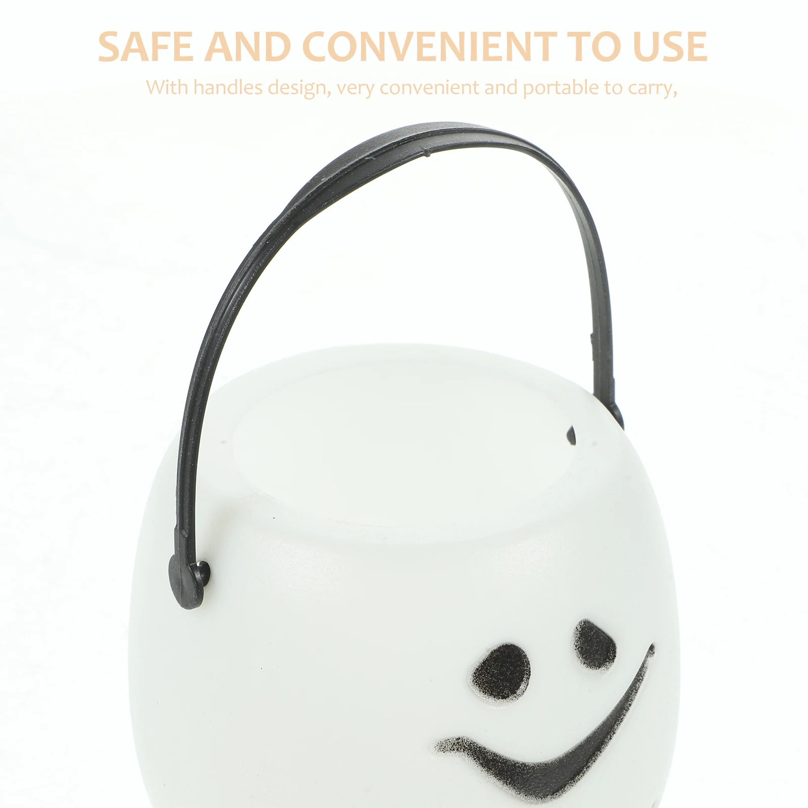 

3 Pcs Decorative Pumpkin Candy Bucket Kids Halloween Buckets Containers White Trick Treat Grip Child