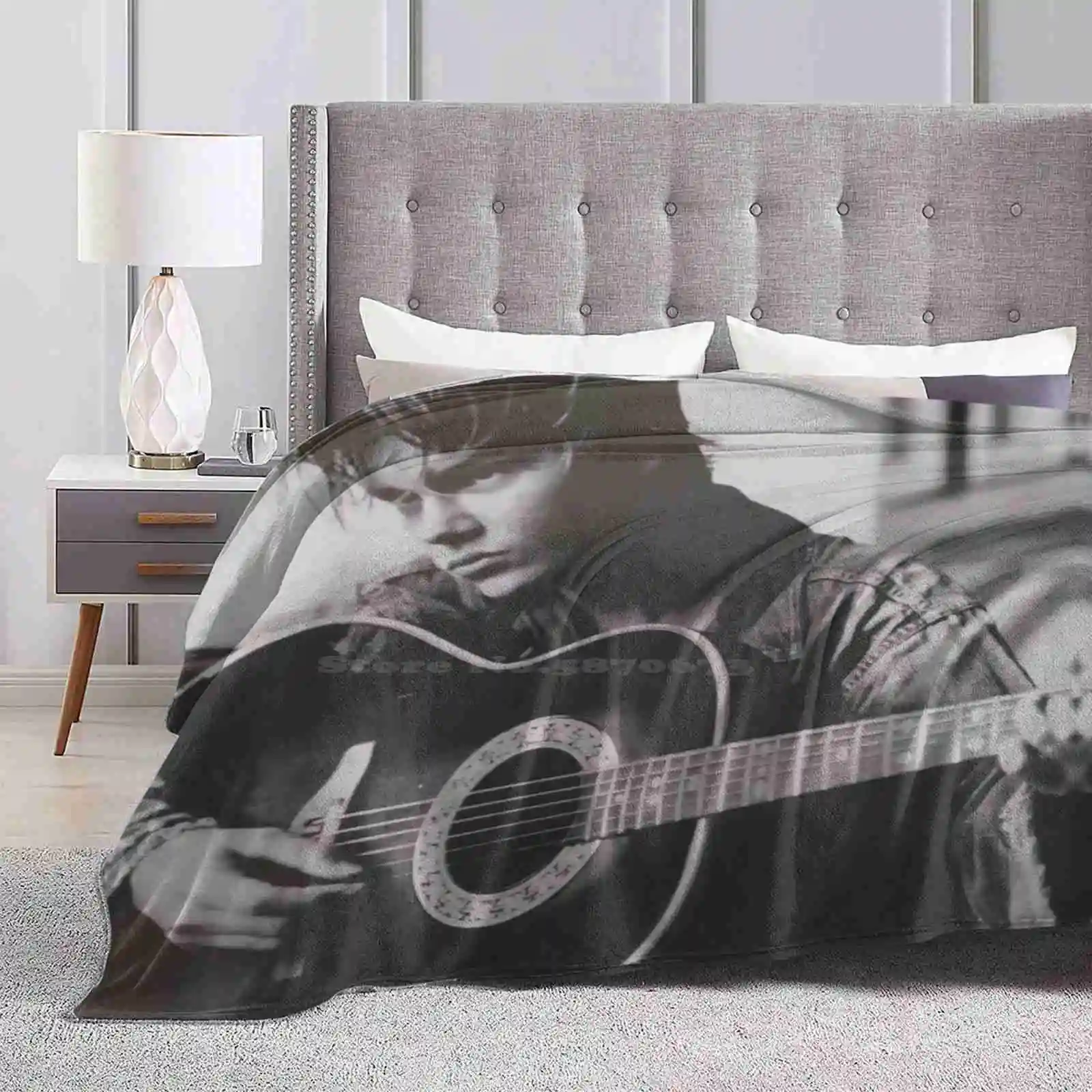 River Phoenix Playing The Guitar With Melancolic Air Blanket Soft Warm Travel Portable Blanket River Phoenix Animal Rights