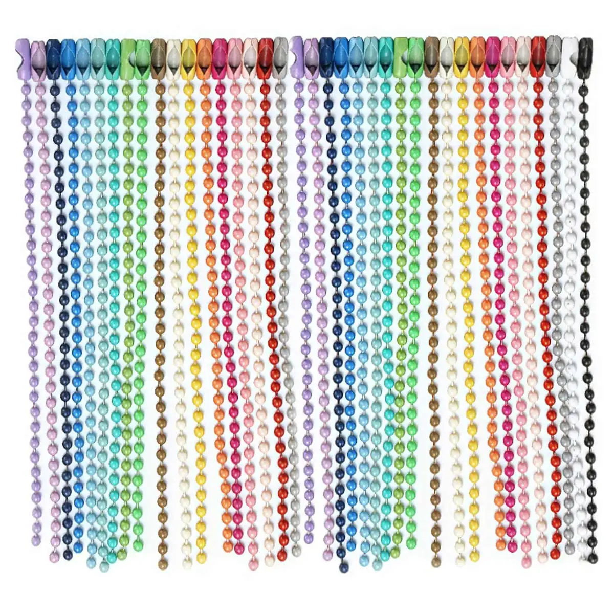 

500Pcs Colorful Ball Bead Chain 2.4mm Fits Key Chain Dolls Label Hand Tag Connectors DIY Jewelry Making Supplies 10cm/12cm