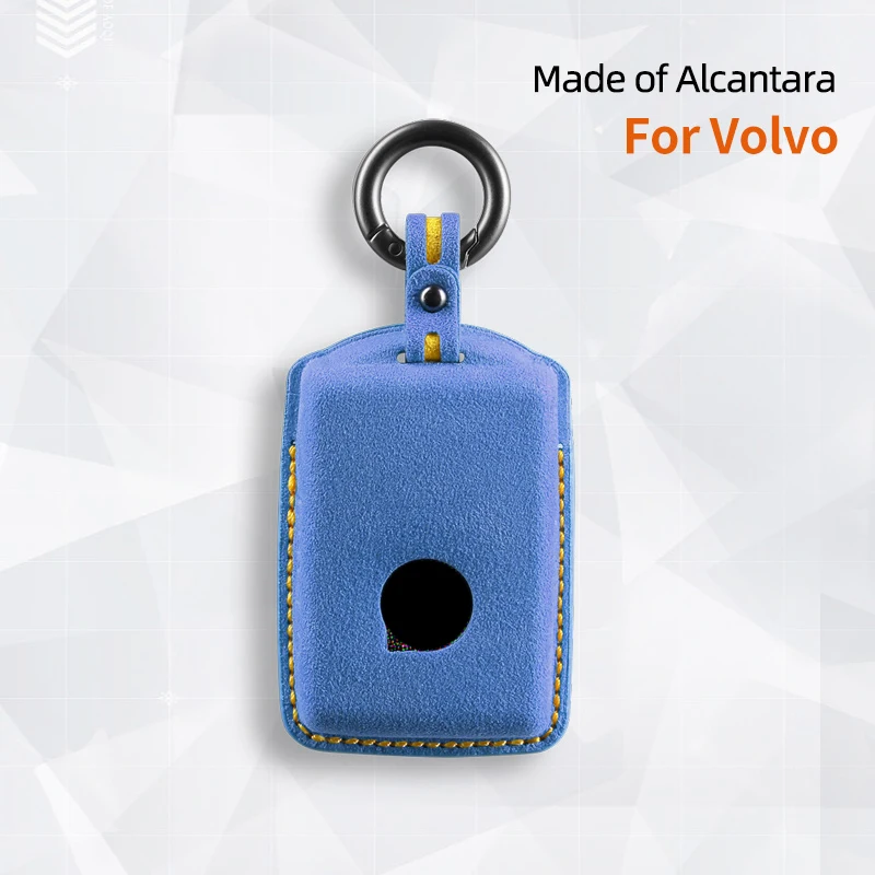 Alcantara For Volvo S90 S60 XC60 XC40 V60 V90 Car Key Case holder Cover Shell Suede Keychain Remote Protector Accessories