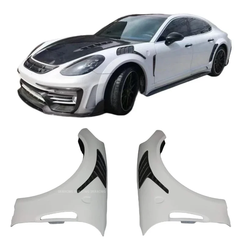 

Half Carbon Fiber Front Bumper Side Fender Louvers Cover MSY Style Exterior Bodykit For Porsche Panamera 971