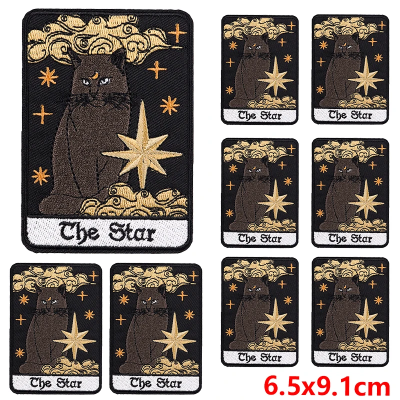 10 Stks/partij Groothandel Schedel Tarot Patch Op Patches Op Kleding Diy Geborduurde Patches Voor Kleding Smeltbaar/Naaien Applique