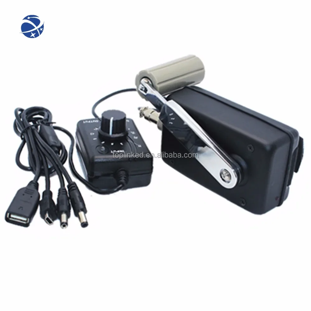 

##YUNYI High-tech Magnetic Conversion Technology Hand Crank Generator with DC Converter Outdoor Daily Necessities