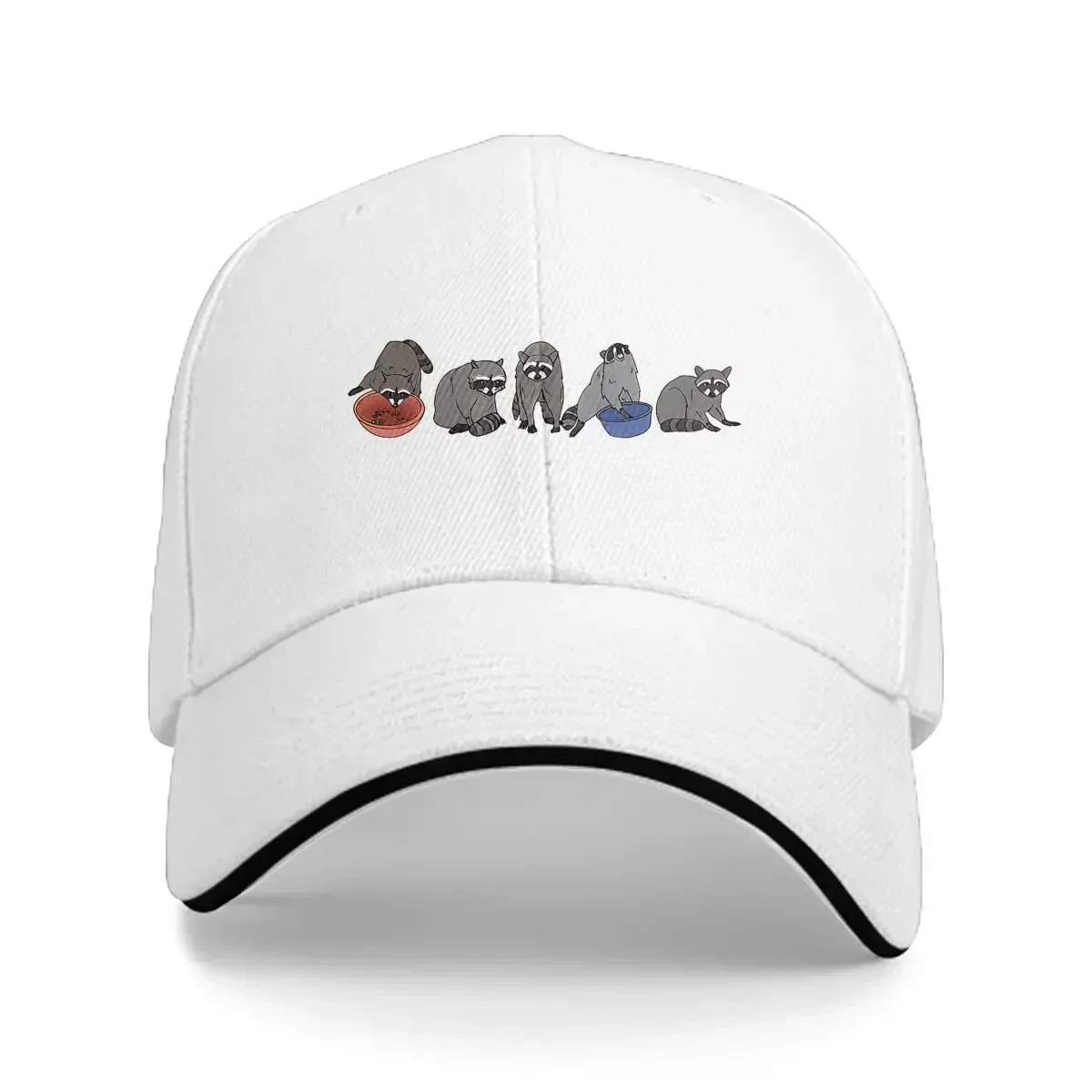 Boné de beisebol masculino lavado Raccoon Gang Trucker Snapback Caps Dad Hat Raccoon Lover Golf Hats