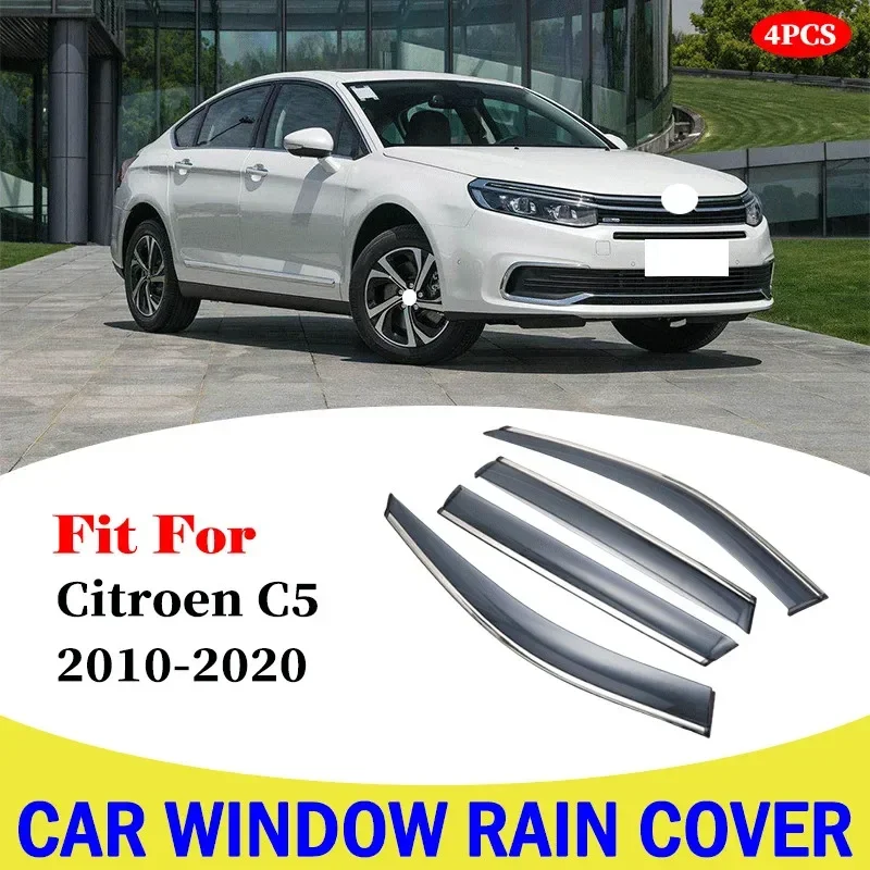 For Citroen C5 2010-2020 Window Visor Car Rain Shield Awning Trim Cover Side Window Deflector Door Rain Sun Shield Accessories