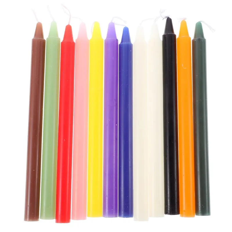 Colored Candles Decorative Taper Candles Wedding Festival Romantic Candles Prop Bougie Wax