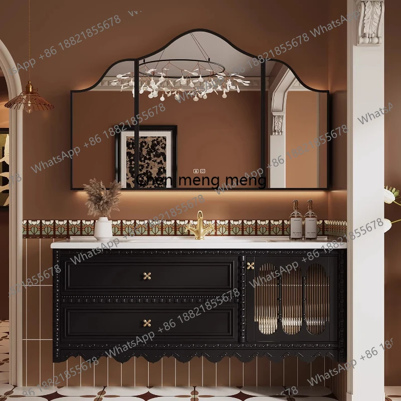 

Shelves Home Bathroom Cabinets Retro Toilet Sink Storage Bathroom Cabinets Mirrors Wood Furniture Ванная Комната