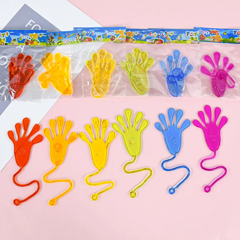 5-50Pcs Funny Sticky Hands Stretchable Palm Kids Novelty Toy Birthday Party Favors Guests Gift Goodie Pinata Filler Christmas